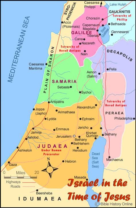 Key Principles of MAP Map Of Israel At The Time Of Jesus